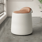 Multipurpose Leather Ottoman Round Accent Stool