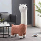 Multi-Purpose Alpaca Fleece Fabric Footstool with Wheels(115cm)