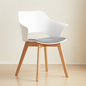 Scandinavian Style Armchair with Cushioned Seat & Wooden Legs