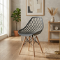 Scandinavian Style Accent Chair with Wooden Legs